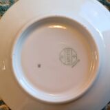 Set of 9 cups and 12 plates in P.N. Lamotte porcelain – blue decoration