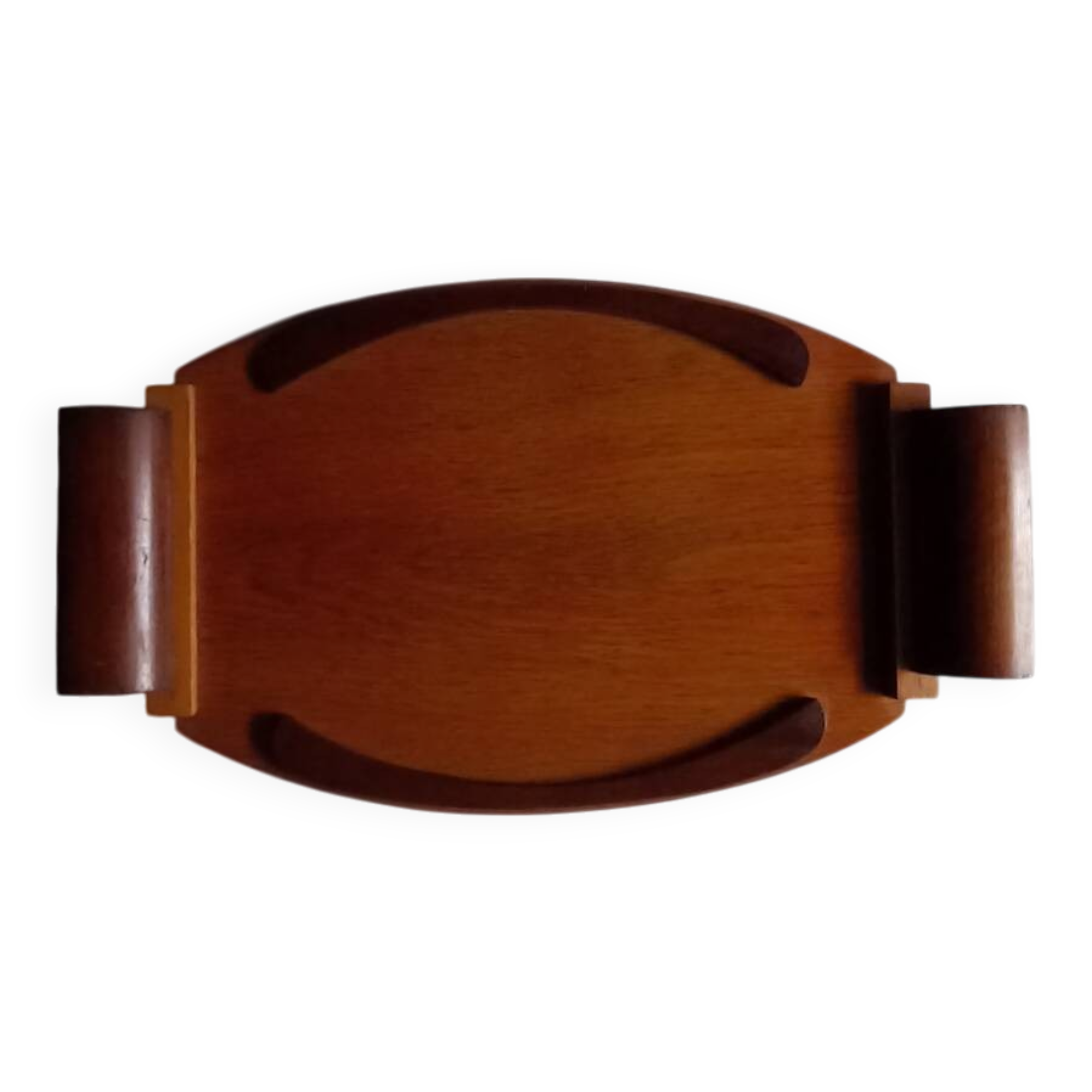 Vintage wooden marquetry serving tray - Art Deco 1930s