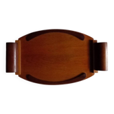 Plateau servive marqueterie en bois vintage - art déco années 30