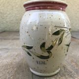 Vase grès Alsace Graessel beige décor ciselé made in France vintage