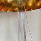 Pair large clear crystal val saint lambert table lamps - belgium 1950's