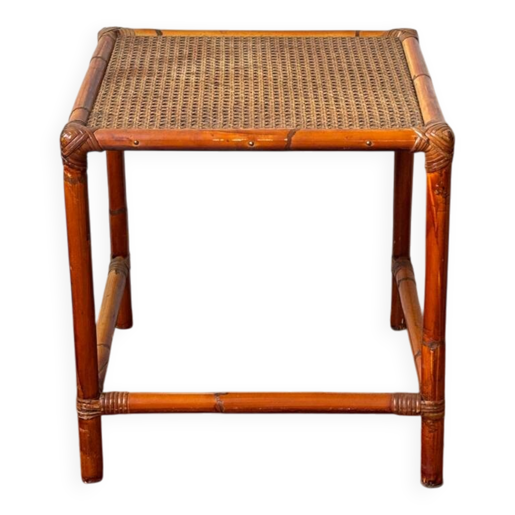 Rattan side table