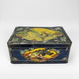 Antique lithographed tin biscuit tins