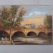 Michel PABOIS: Paris, Pont Neuf, Original oil on canvas signed