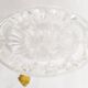Bohemian crystal flower pick, oval, silver metal