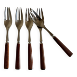Set de 5 fourchettes à gateau Dansk Design en teck 1980