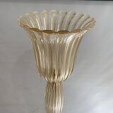 Signed Archimede Seguso Murano Glass Floor Lamp Gold Italian Art Deco 1980s
