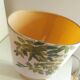 Wooden lamp with silk lampshade, hand painted, signed
