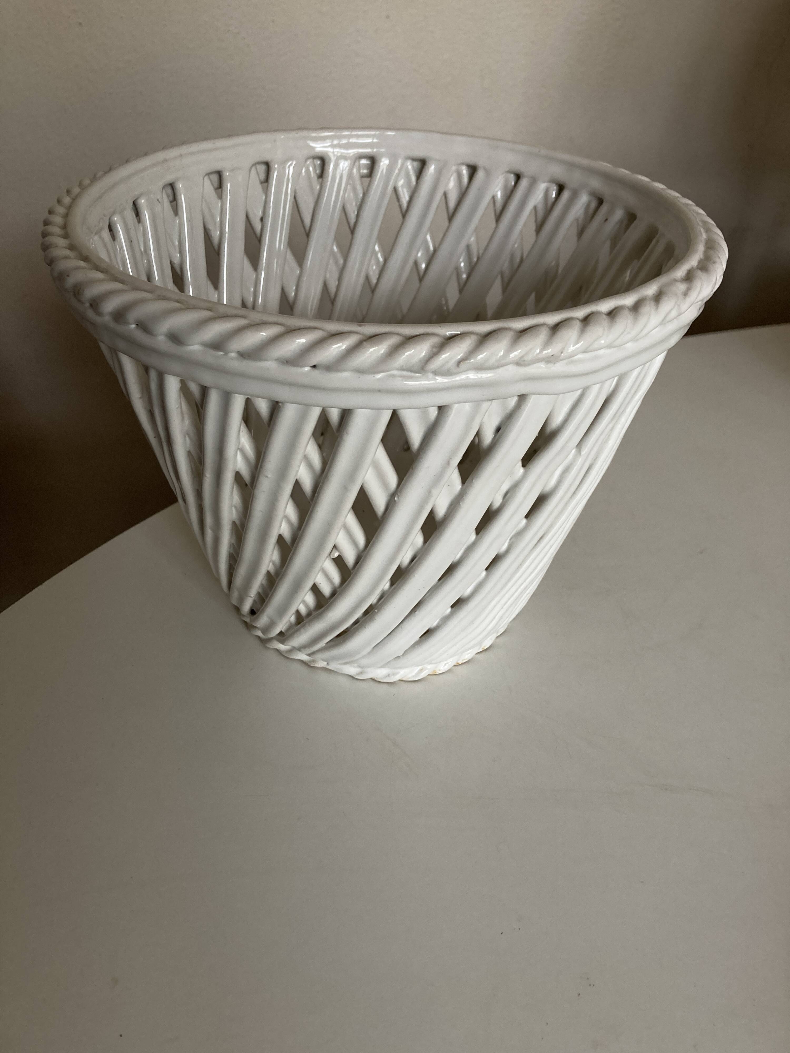 XXL woven ceramic pot cover by Bassano 1960 numbered Italian work