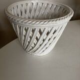Cache pot XXL céramique tressée de Bassano 1960 numéroté travail italien