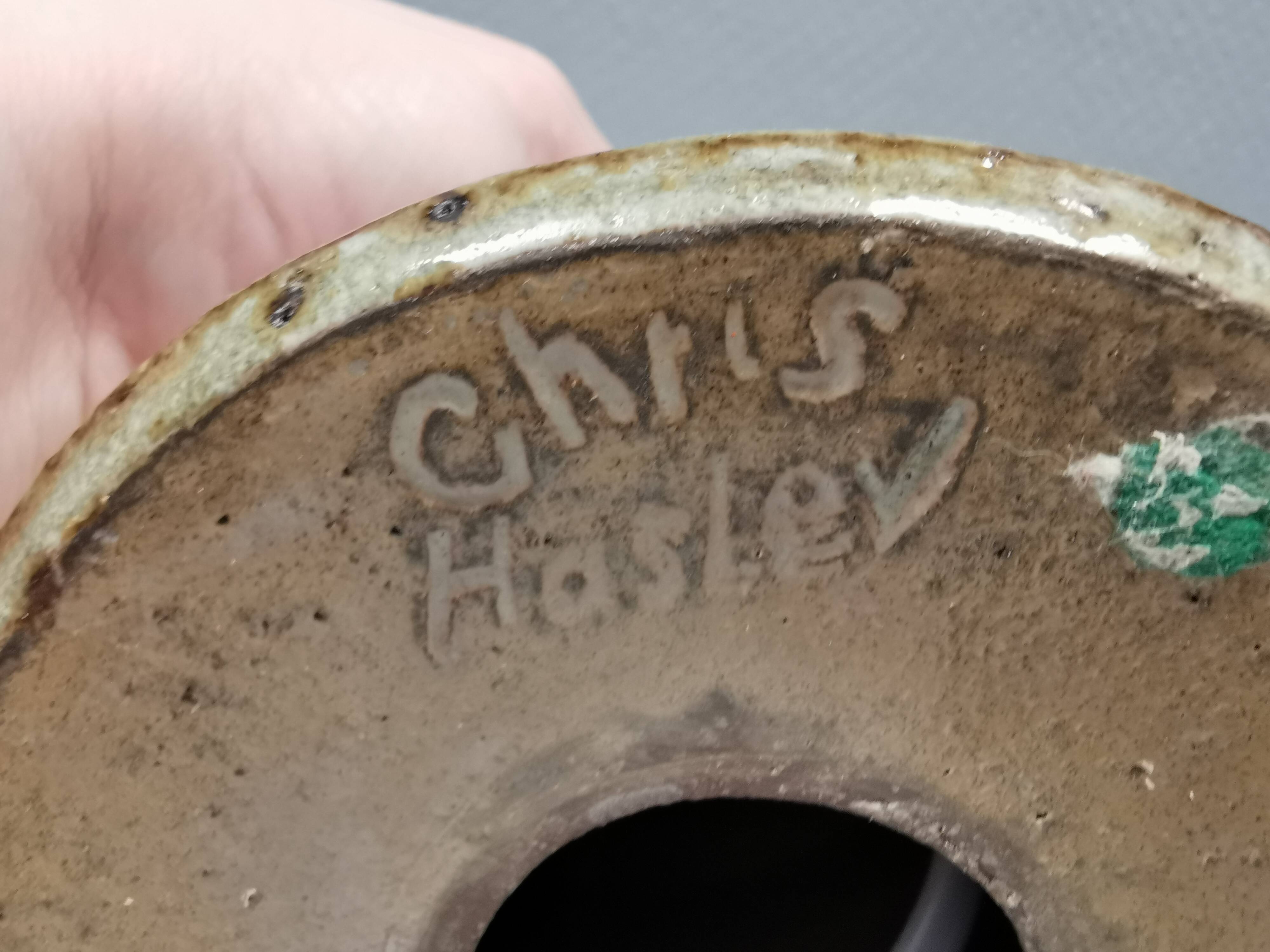 Small ceramic table lamp by Børge Christoffersen, Denmark, 1980s.