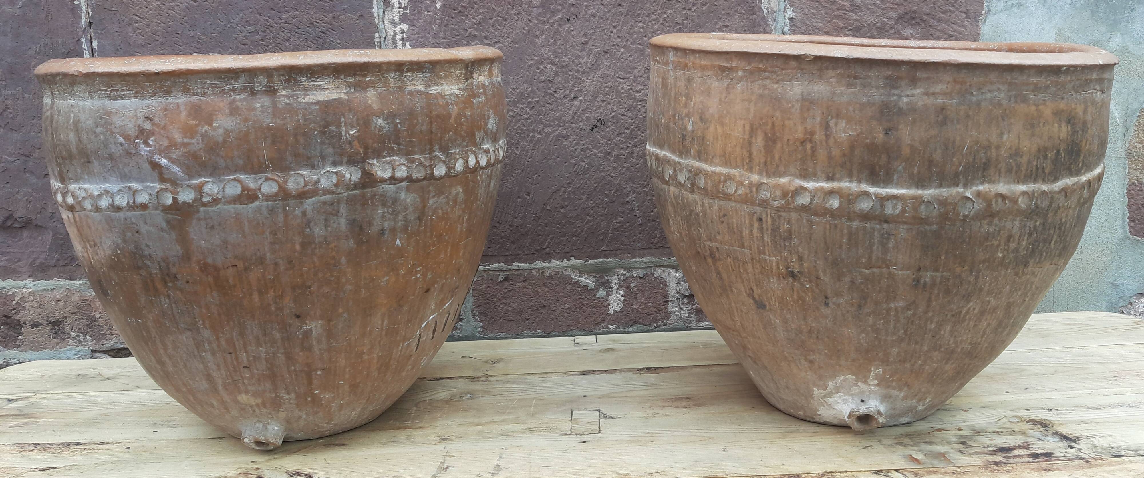 Paire de jarres ("cocios" ou "barreños"), Espagne, 18ème siècle.
