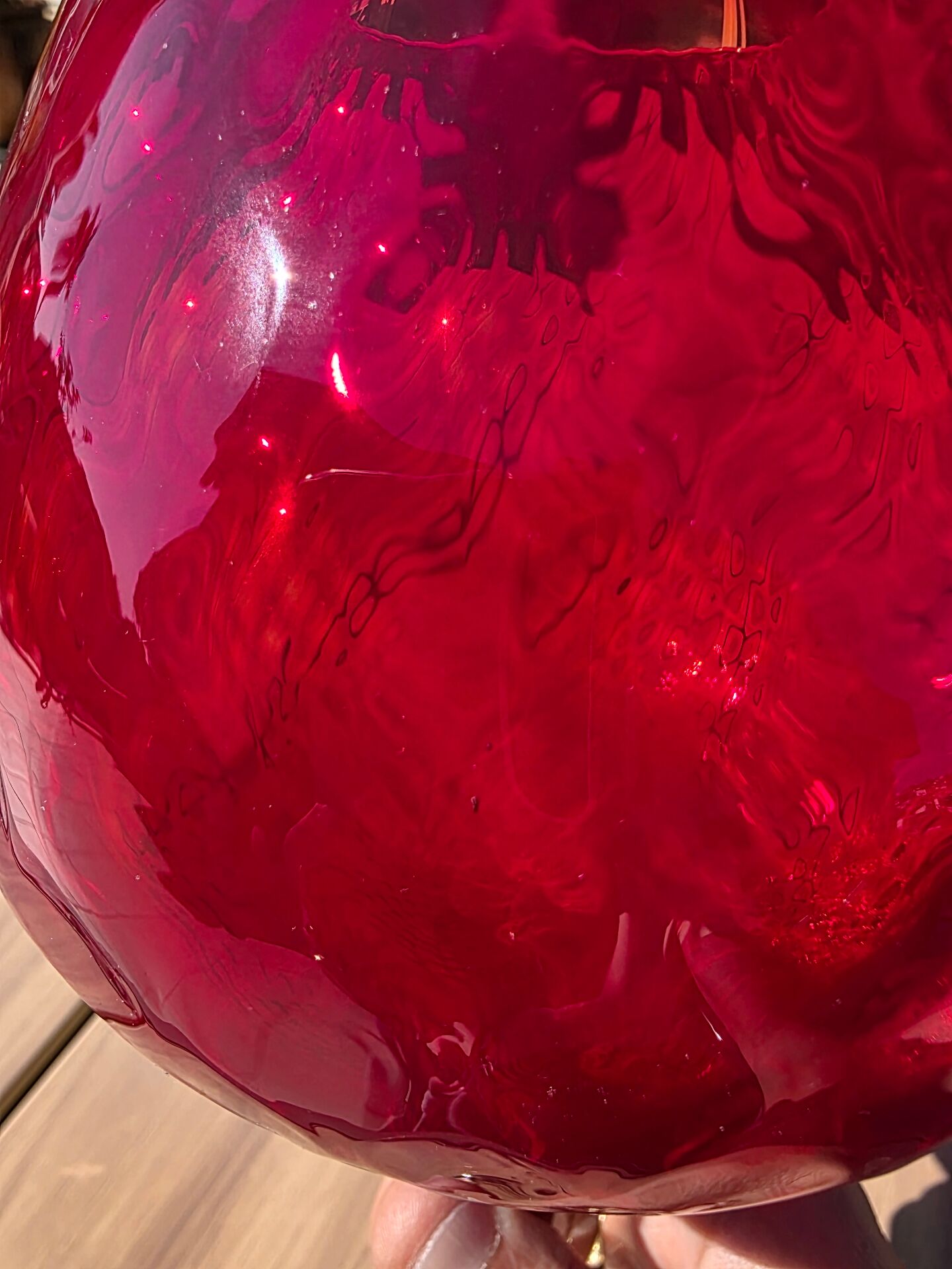Grand verre géant 26 cm Empoli rouge rubis verre soufflé