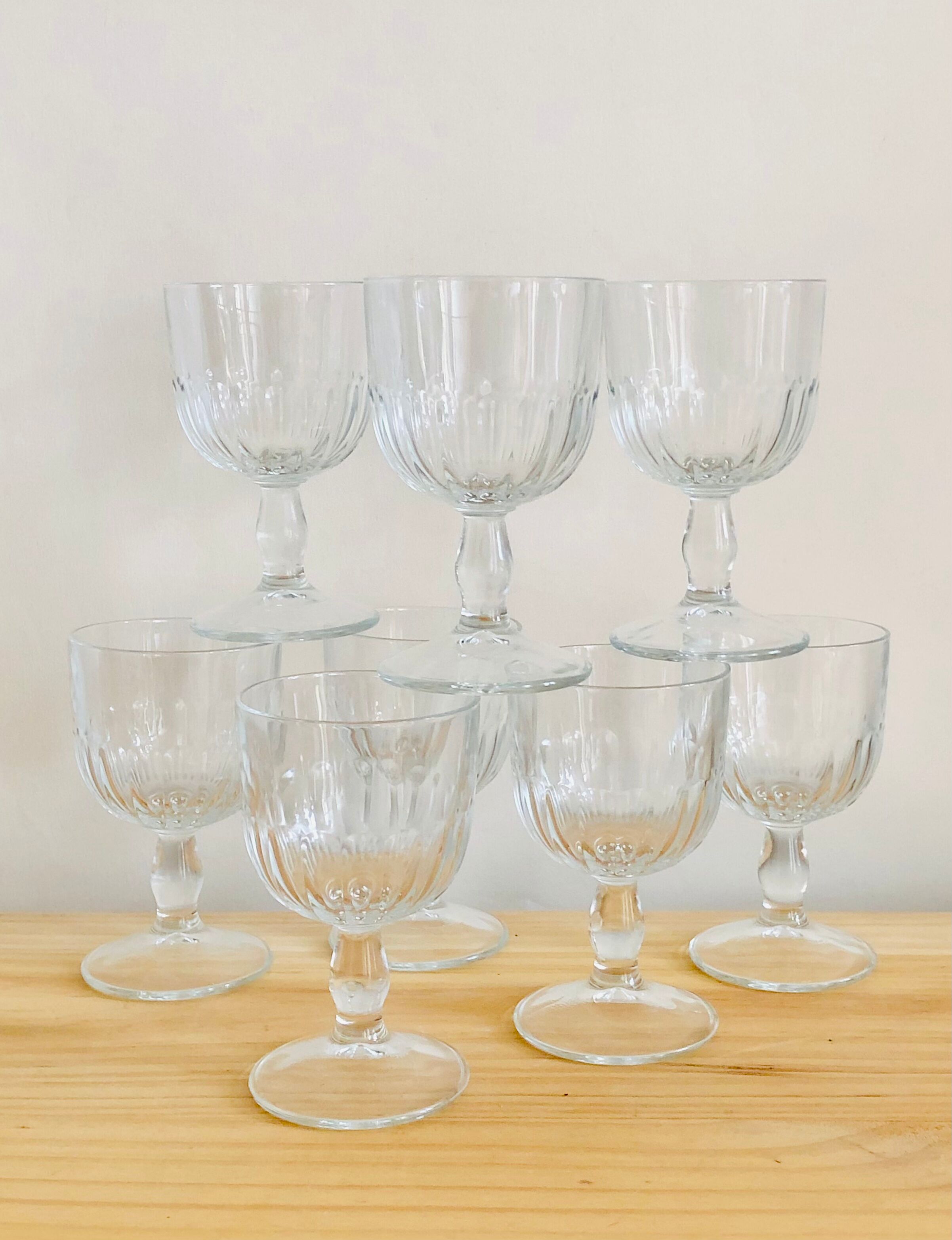 Set of 8 vintage walking glasses Bormioli, Italy