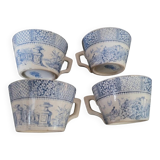 Set of 4 Luneville Lace Cups 1930