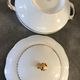 Soup bowl in white porcelain paste and enamels of limoges finish gilding