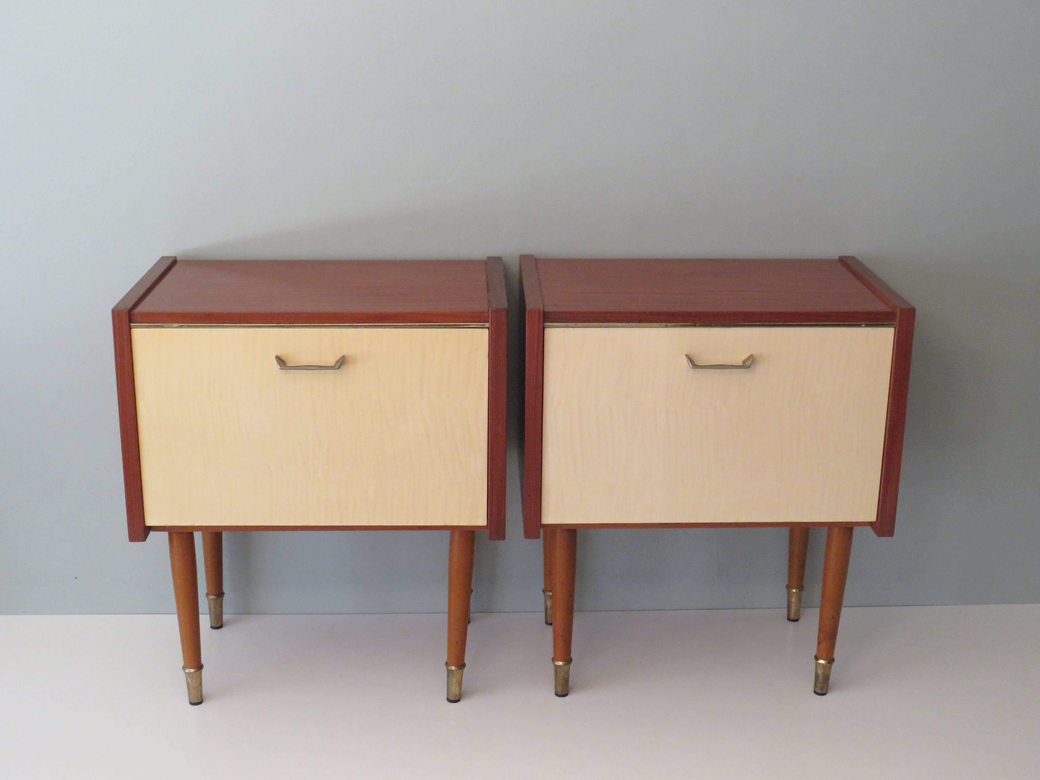 Pair of bedside tables from the mid-century, 1950s