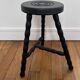 Tabouret tripode pieds bobines