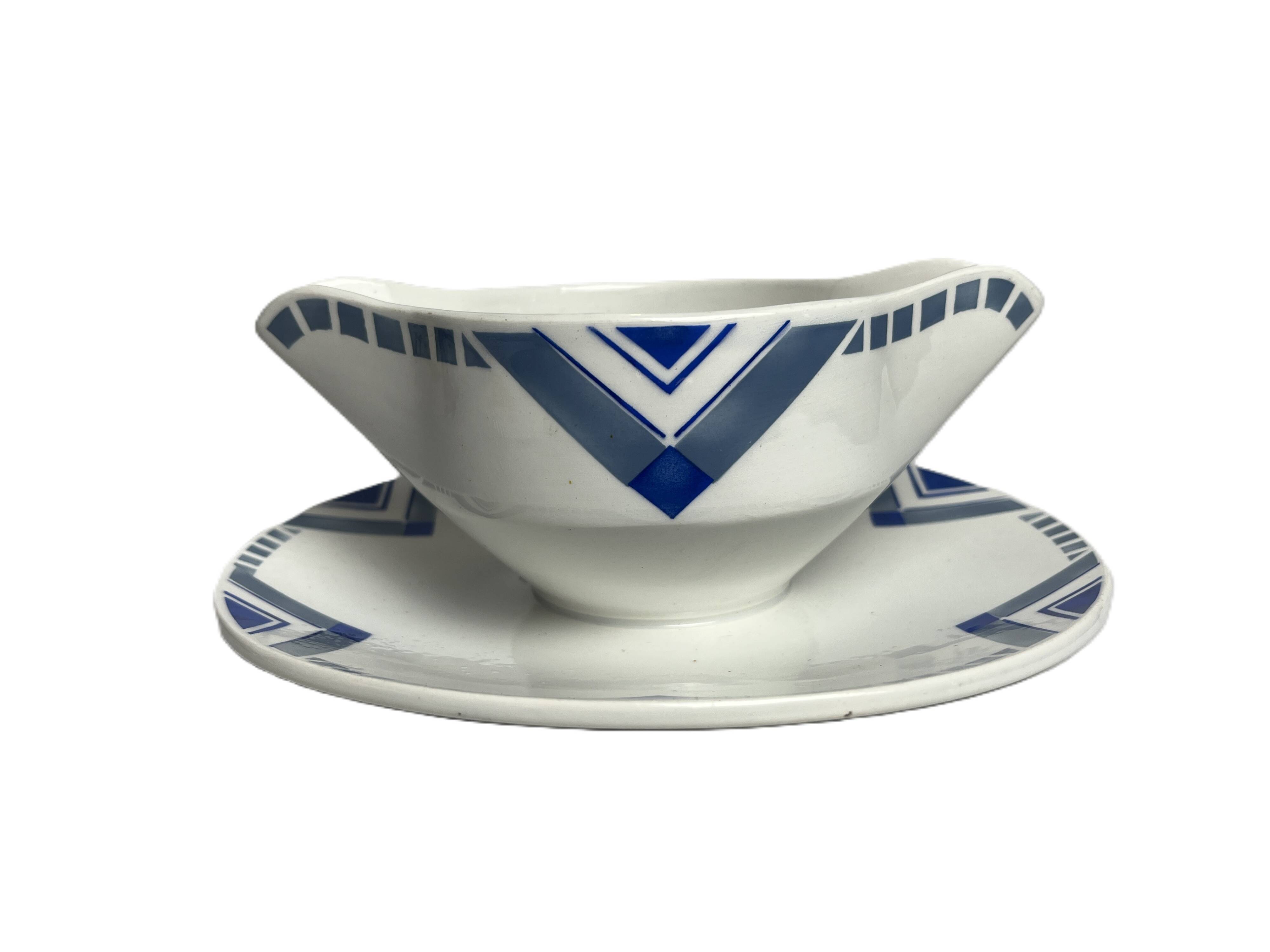 Art déco, saucière motifs géométriques Orchies vers 1930