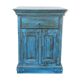 Meuble d'appoint en bois ancien bleu