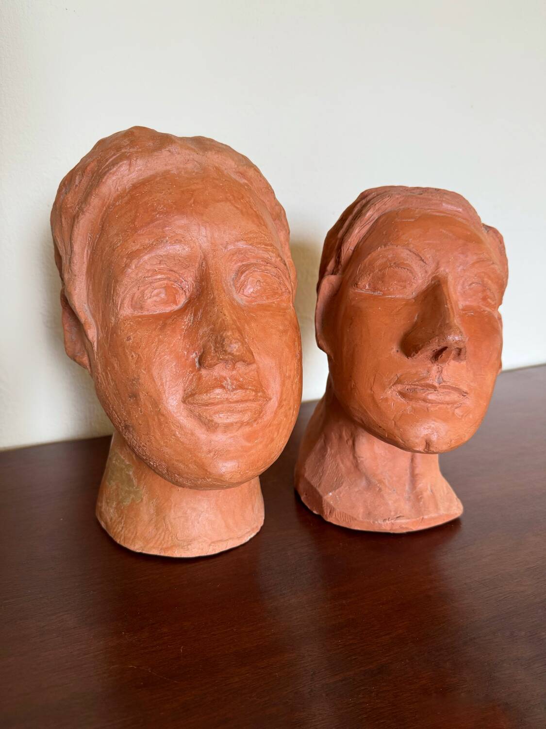 Terracotta head sculptures - 2 pieces