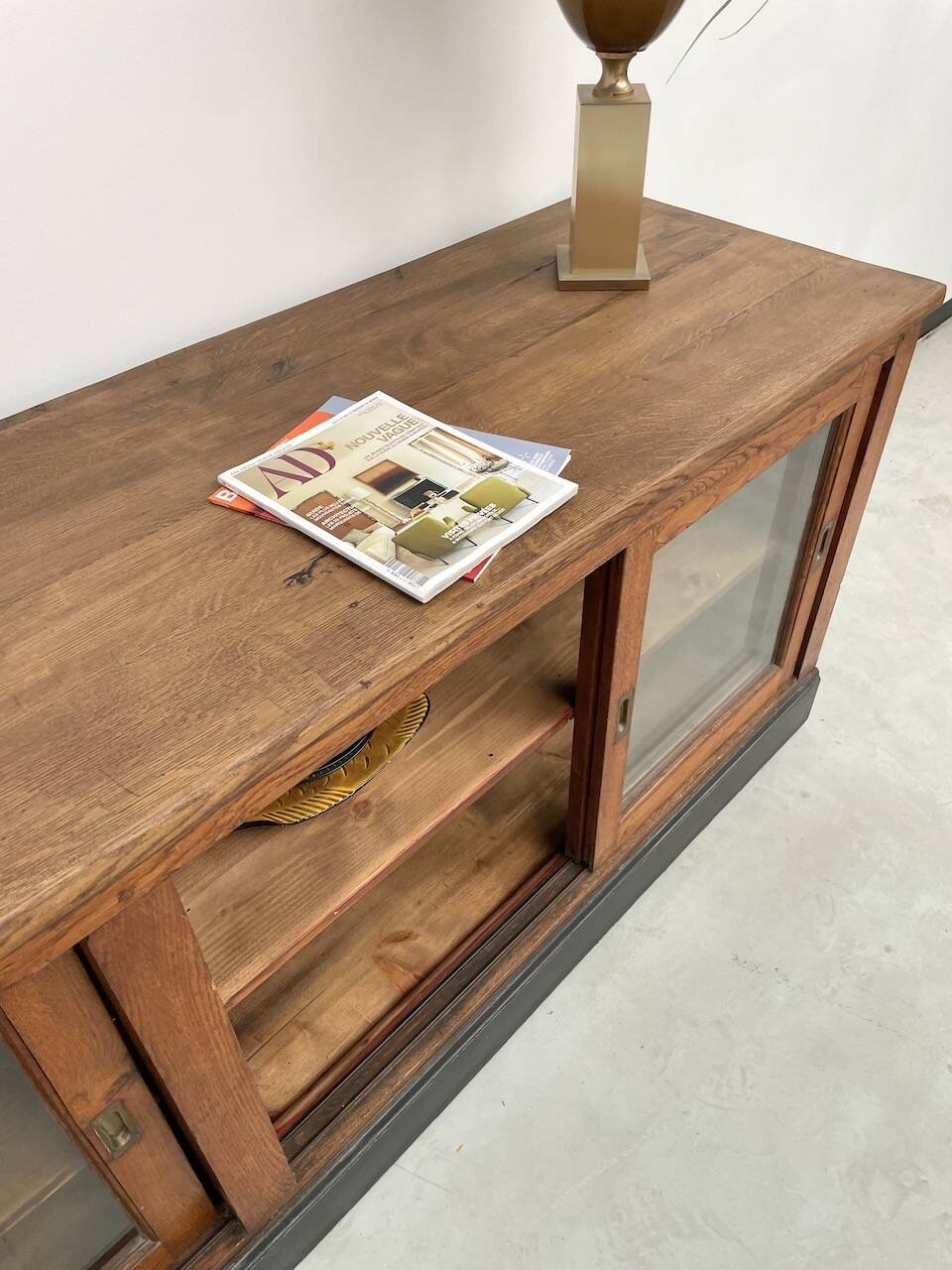 Enfilade de métier XXL chêne portes vitrées