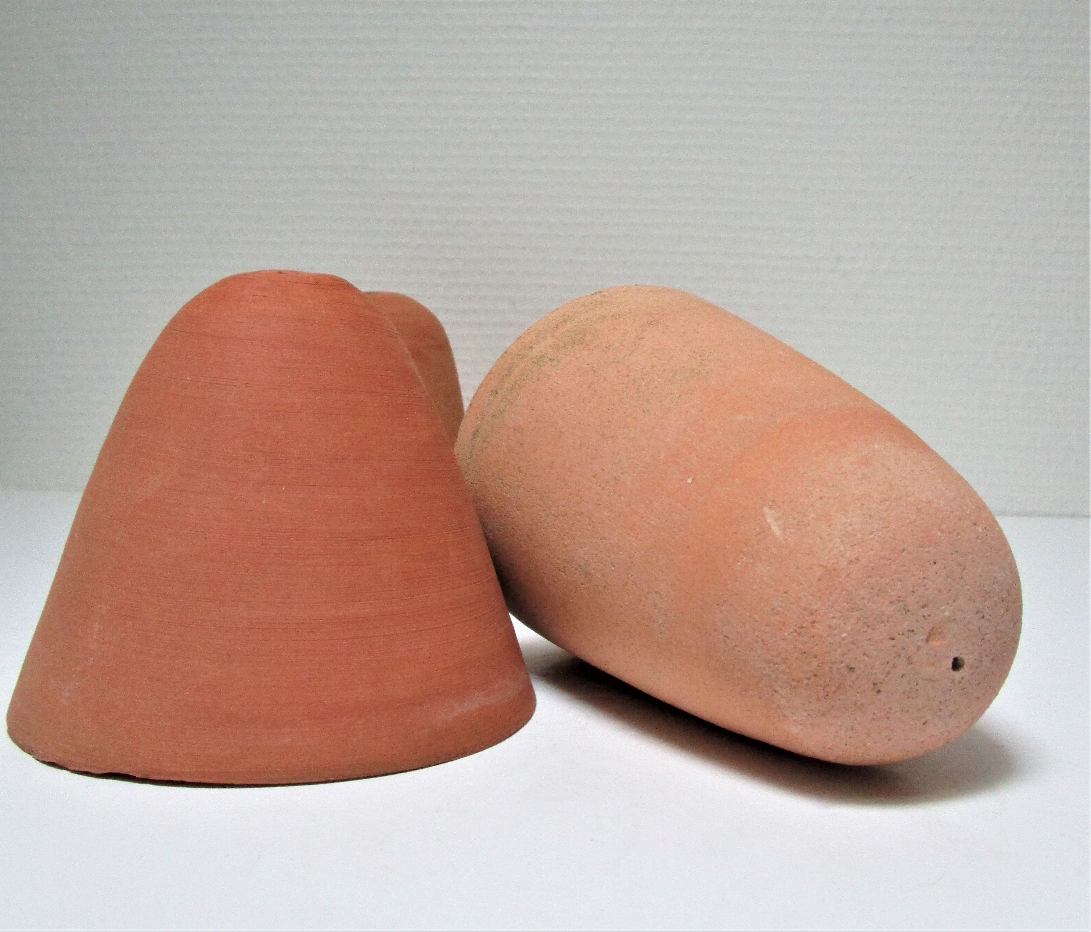Four bells for seedlings in vintage terracotta