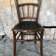 Bistrot chair turned wood & seat skai black vintage