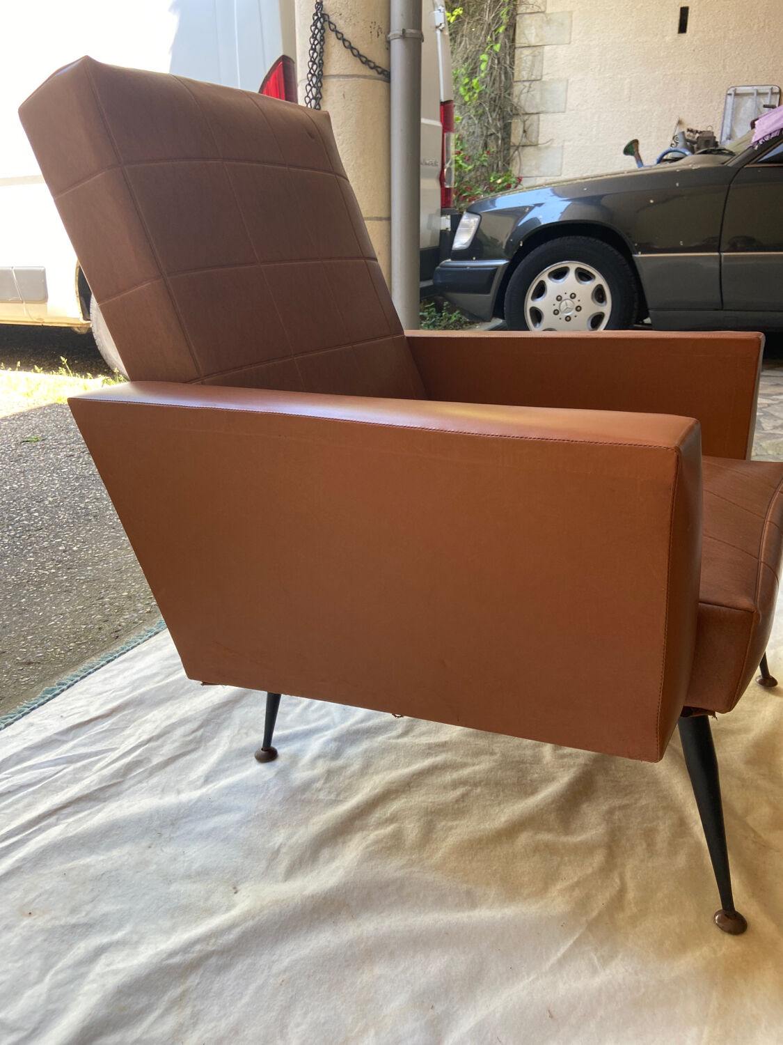 Pair of skaï armchairs