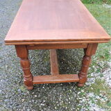 Oak farmhouse table with double-trays, from the 70s