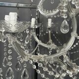 Pair of large Maria Theresa chandeliers. Crystal and glass.