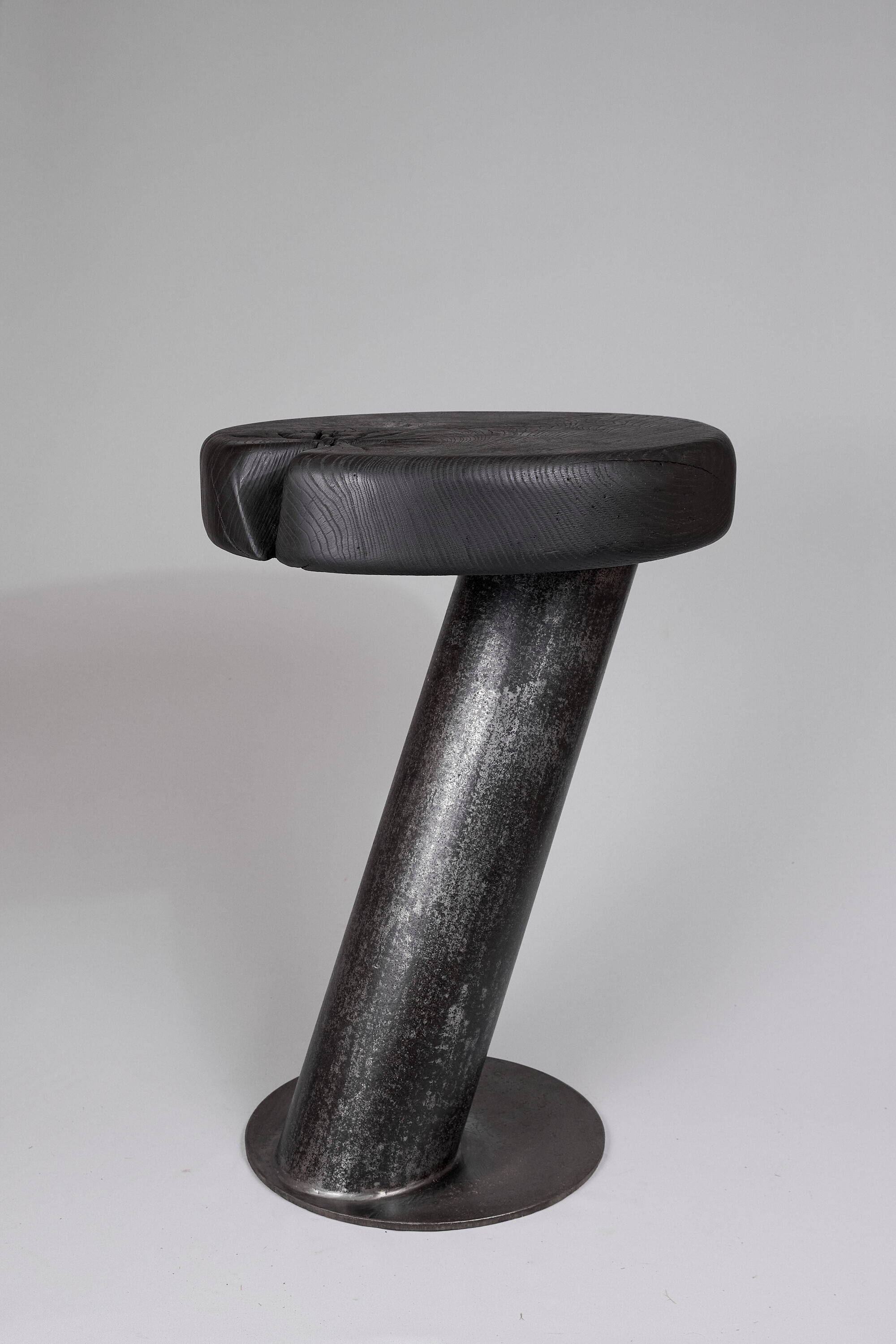 Solid wood sculptural side table, original contemporary design, logniture