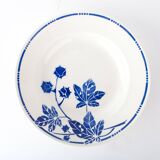 5 hollow Badonviller, pattern plates blue leaves French Antique