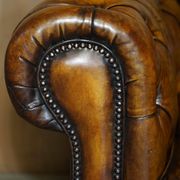 Restored vintage leather Chesterfield sofa