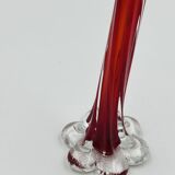 Red two-tone glass soliflore vintage design