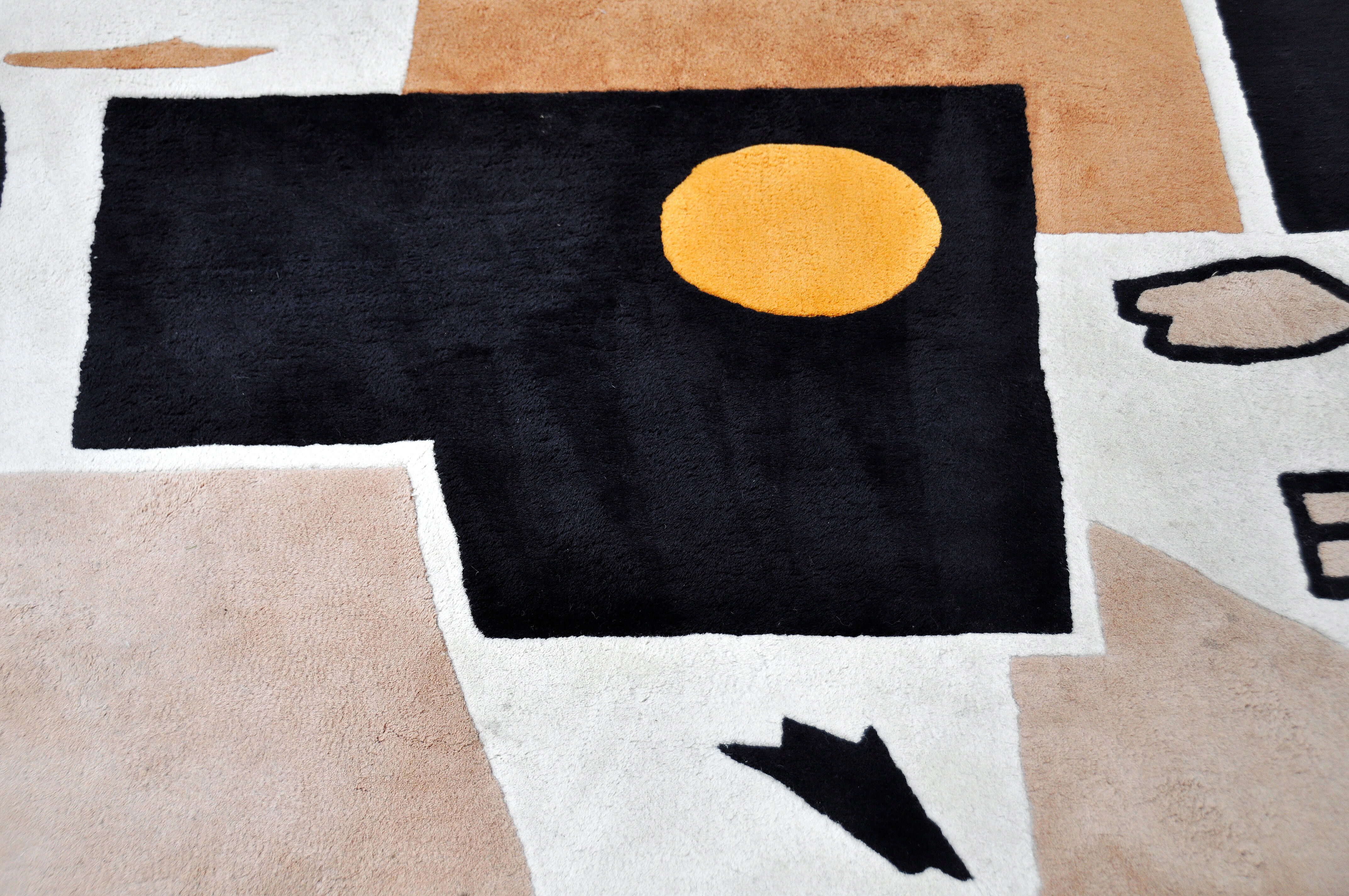 Vintage Handwoven Rug with Abstract Design, 1980s