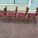 Lot de 4 chaises de bistrot bois avec coussin vintage année 70/80/90