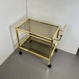 Hollywood Regency Gold Bar Cart, 1980s
