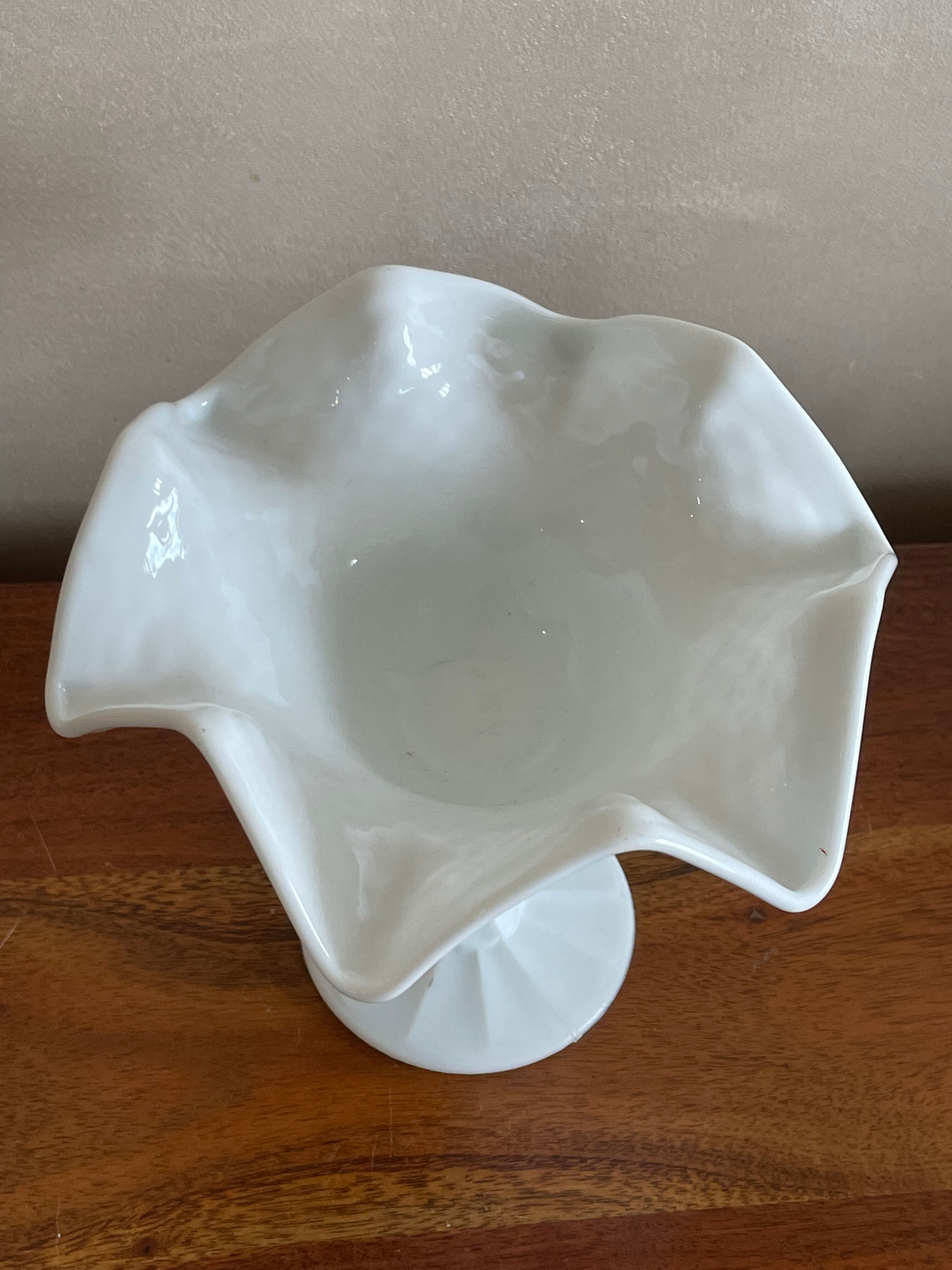 Empty cut white opaline