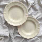 2 deep plates in scalloped ivory earthenware Sarreguemines