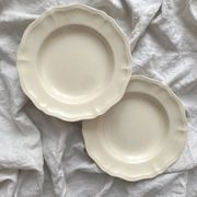 2 ivory fluted earthenware soup plates Sarreguemines