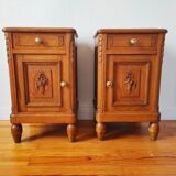 Pair of solid oak bedside tables 1920