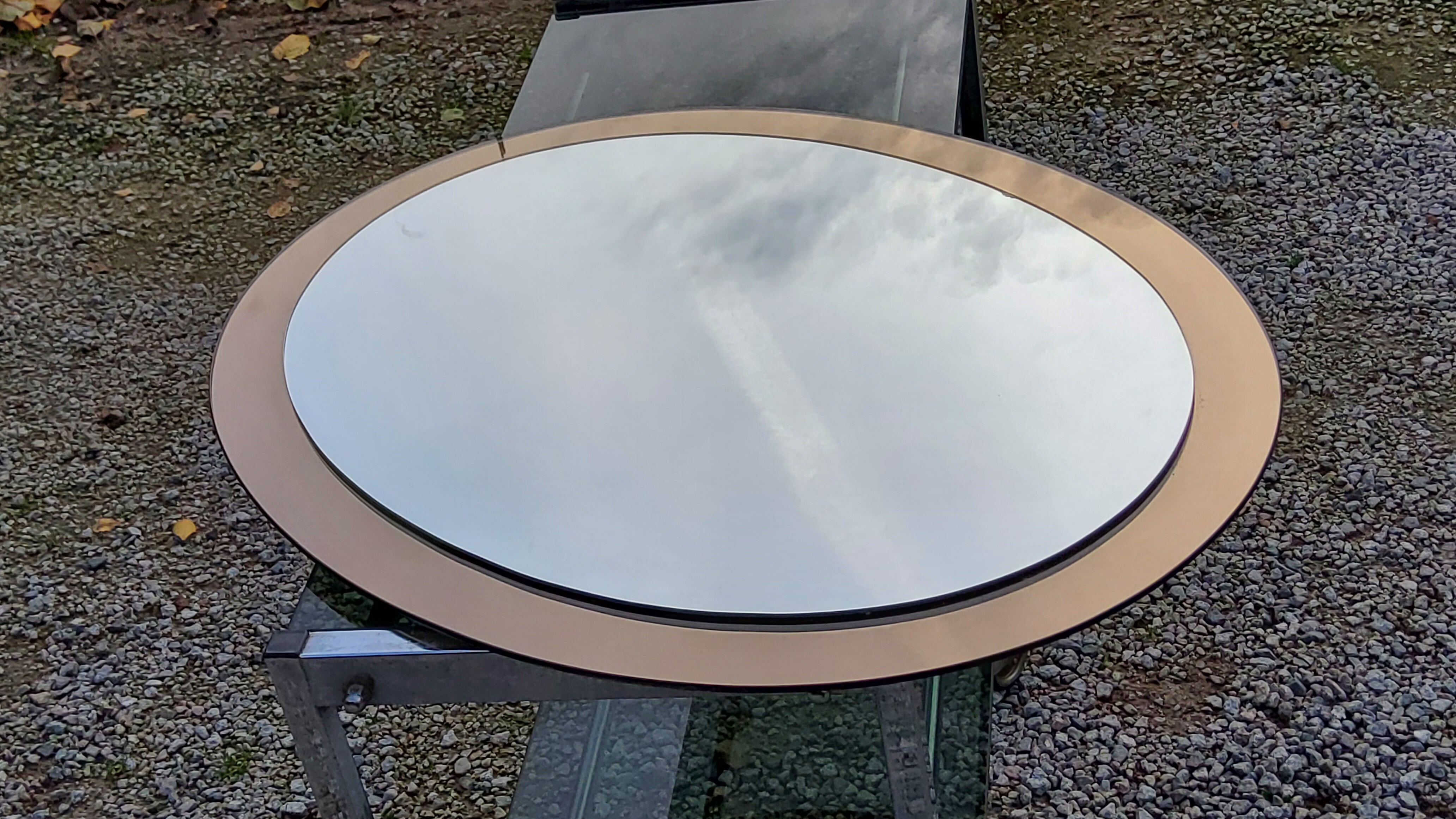 Antonio Lupi oval mirror from the 70s-80s 2 tains, 69x55 cm