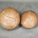Pair of 1950s Czechoslovak Vintage Leather Medicine Balls