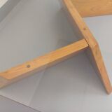 Vintage rectangular coffee table in solid elm and glass from the 80s