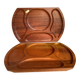 Pair of wooden snack meal trays with compartments.