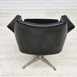 1960s, scandinavian design, swivel chair, original condition, artificial leather, cast aluminum base