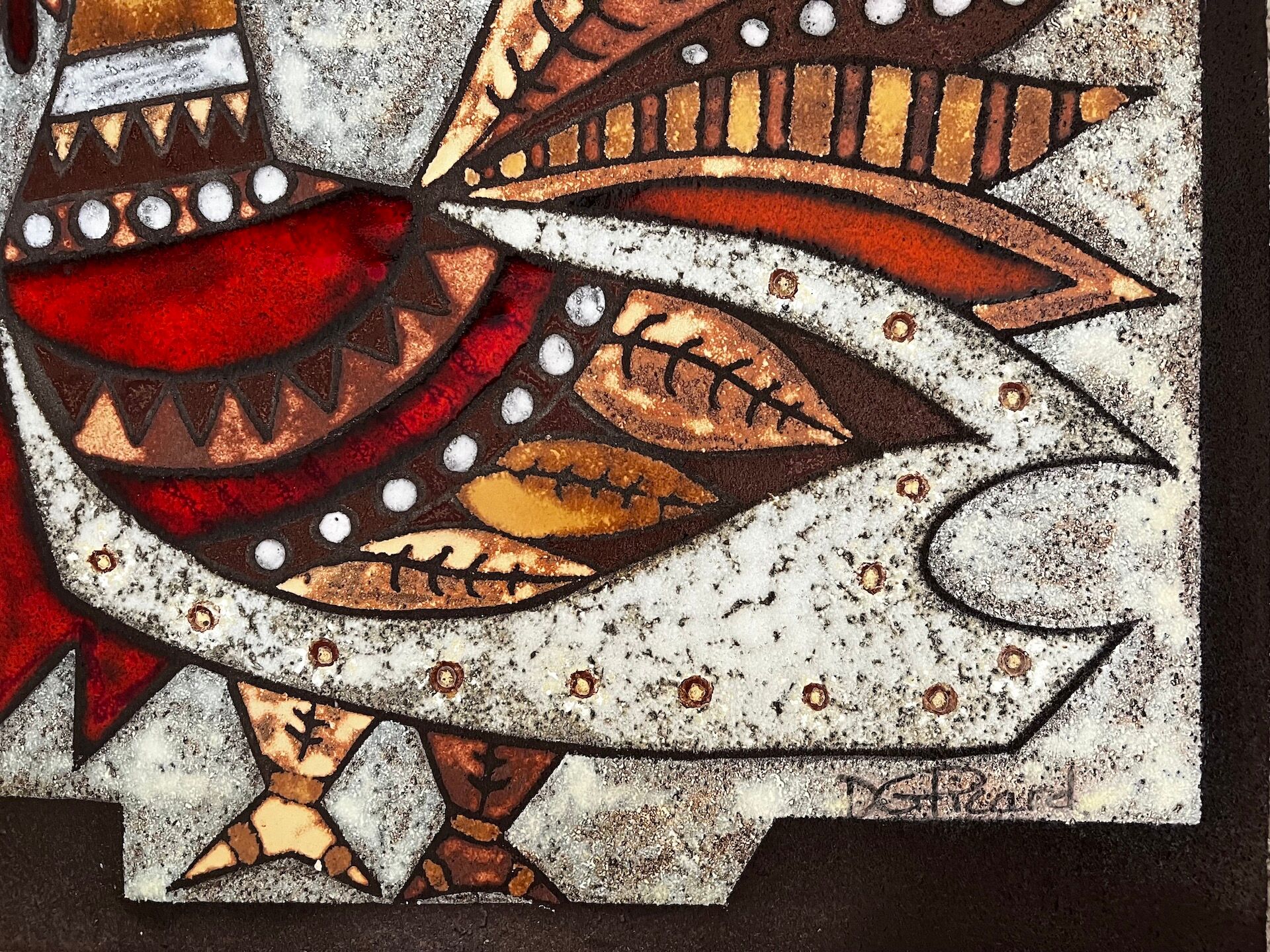 Decorative plate of max and dominique picard, vallauris - 1960