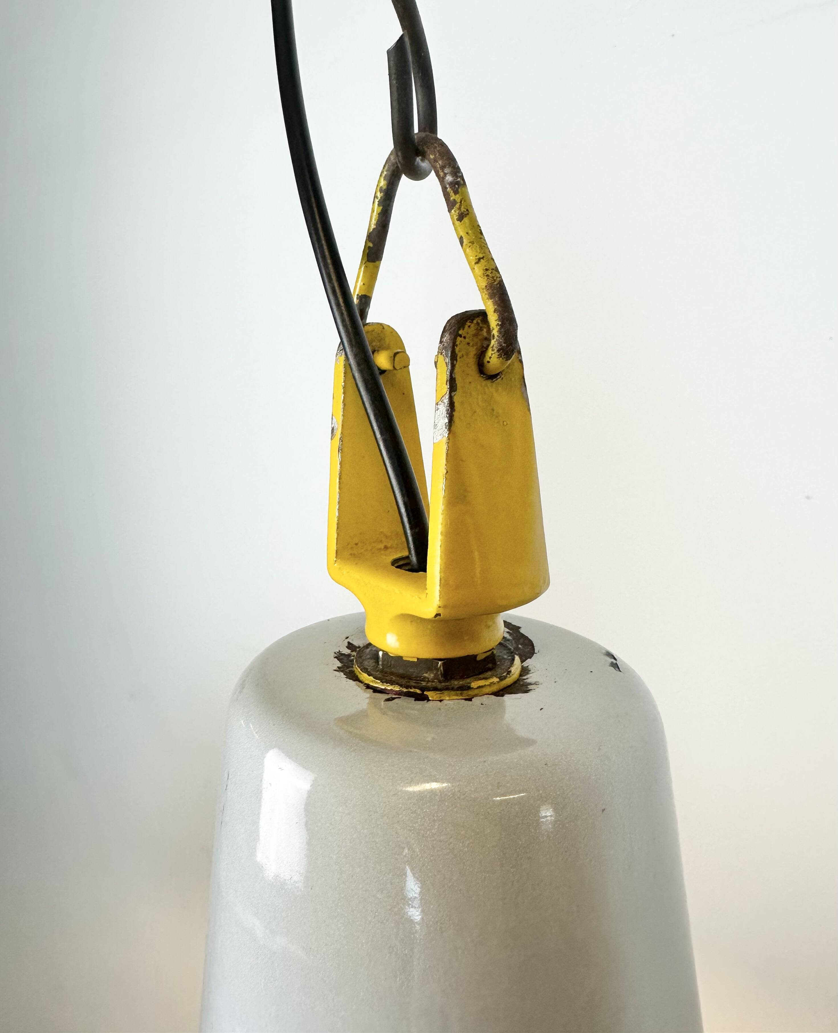 Industrial Grey Enamel Factory Pendant Lamp from Philips, 1960s