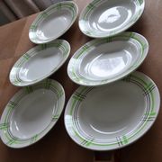 6 assiettes creuses Ceranord St Amand à carreaux